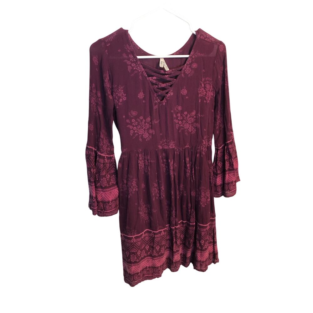Mudd purple bell sleeve mini dress, Size XS